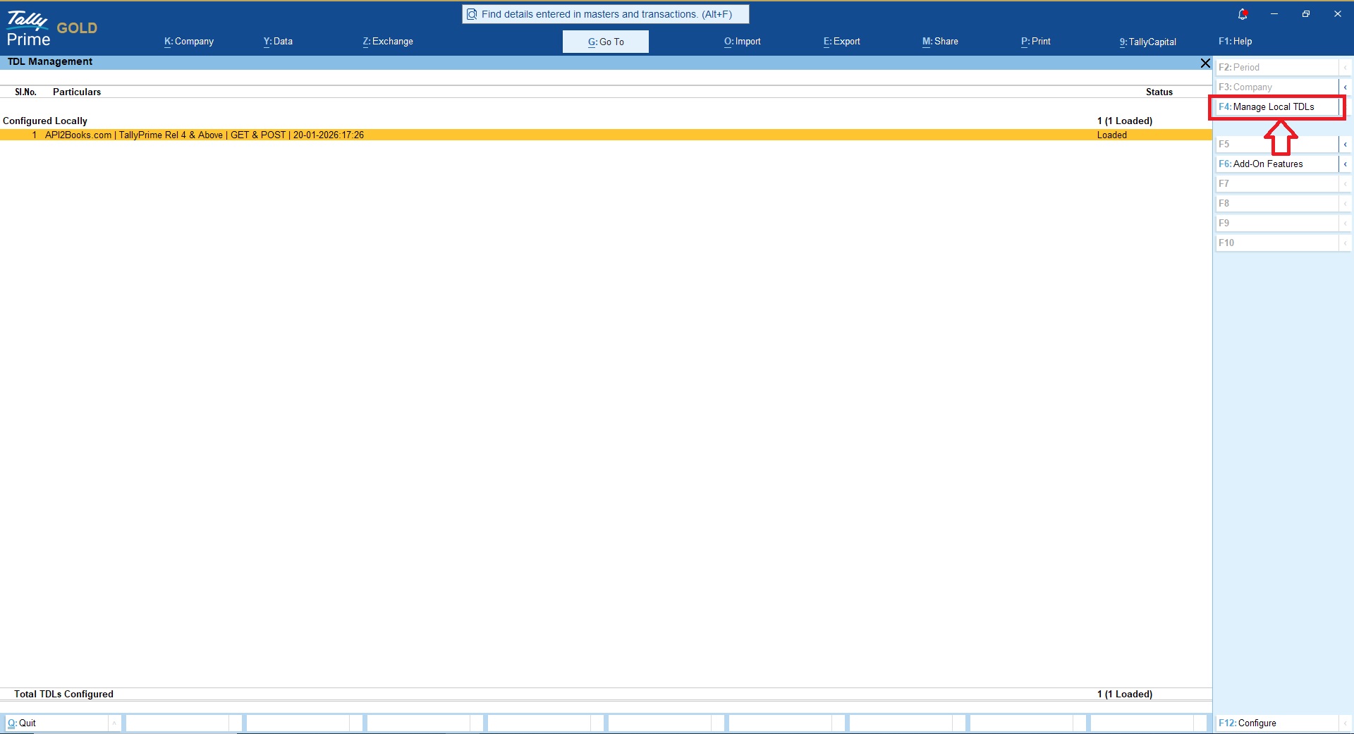 TallyPrime GET API - API2Books.com - 2